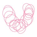 Soft Pink Intertwined Oval Line Heart Doodle Royalty Free Stock Photo